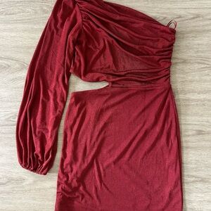 Miami Red Asymmetrical Mini Dress